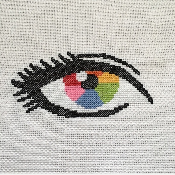 Hand Crafted Other - NEW hand sewn rainbow 🌈 eye wall art